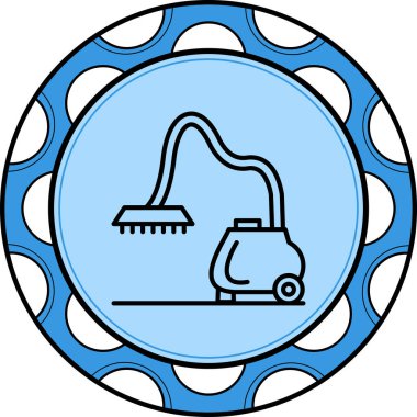 Elektrik süpürgesi ağ simgesi vektör illüstrasyonu