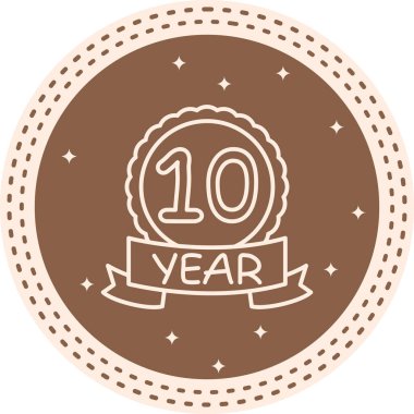10. yıldönümü rozeti, uygulamalar için logo.