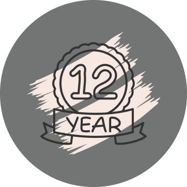 12. yıldönümü ikonu. Uygulamalar için rozet