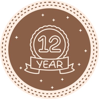 12. yıldönümü ikonu. Uygulamalar için rozet