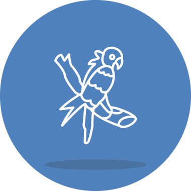 Sarı başlı papağan simgesi vektör çizimi