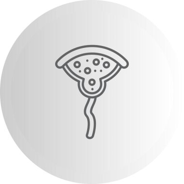 Ceratium Dinoflagellate alga simgesi, basit çizgi illüstrasyonu