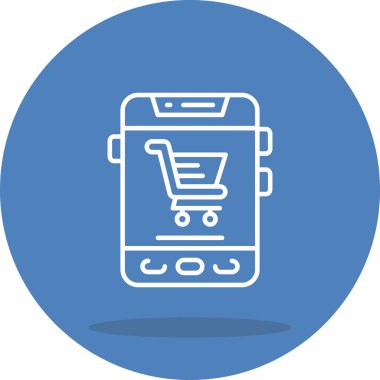 İnternetten alışveriş ikonu, taslak tarzı. Alışveriş Uygulaması