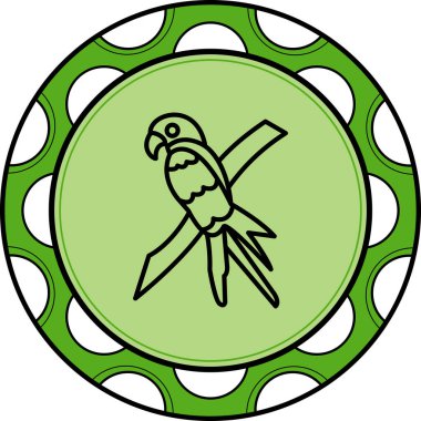 Kızıl Macaw simge vektör çizimi