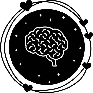 Beyin satırı simgesi, vektör çizim