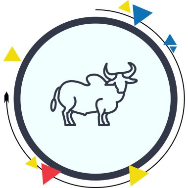 Bizon simgesi vektör çizimi