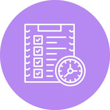 Mermi Listesi Satır Simgesi, Vektör İllüstrasyonu