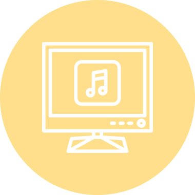 müzik web simgesi vektör illüstrasyonu