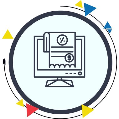 Beyaz Arkaplanda Fatura Simgesi olan Lcd Ekranı