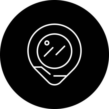 A simple line drawing of a pin map location marker that is suitable for navigation apps or web pages.