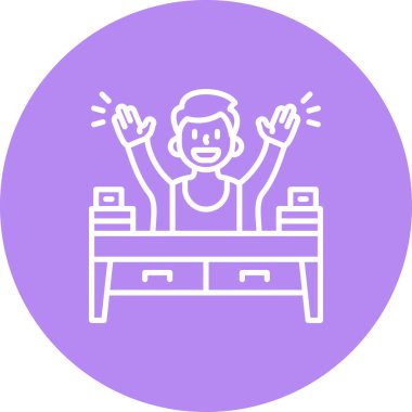 Hiperaktif Asgari Düz Vektör İllüstrasyonu