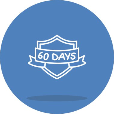 60 Gün simgesi, uygulamalar ve web sayfaları için tasarlanmış, 60 günlük rozet.