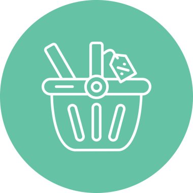 Alışveriş sepeti satırı simgesi, illüstrasyon vektör