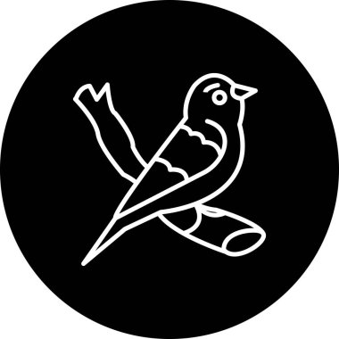 Kırmızı Tanager simge vektör çizimi