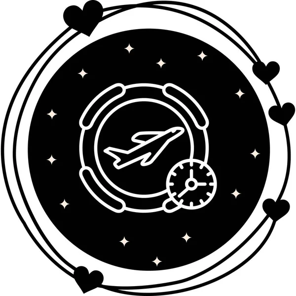 Saati olan basit bir uçak grafik simgesi