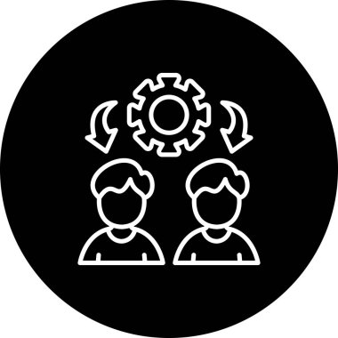 Takım Yönetimi web simgesi vektör illüstrasyonu