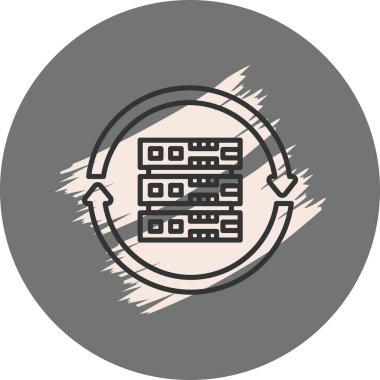 Eşzamanlama Sunucusu Zarif Profesyonel Düz Grafik Sembolü