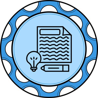 Yaratıcı Yazarlık Yenilikçi Düz Ürün Tasarım Sembolü