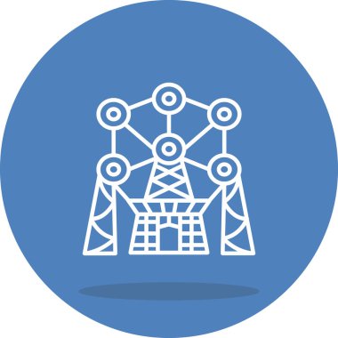 Atomi Seyahati Eşsiz Düz Sayısal Tasarım Nesnesi