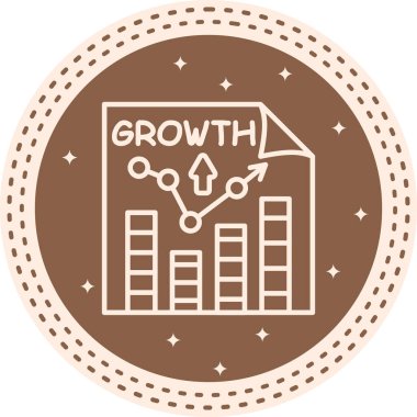 Satır grafiğinin yer aldığı belge sayfası yukarı yönlü eğilimleri, bar çizelgelerini, metin büyümesini, yukarı bakan oku gösteriyor. Siyah dairenin içinde beyaz çizgili grafikler. Finansal başarı için basit iş analizi sunumu.