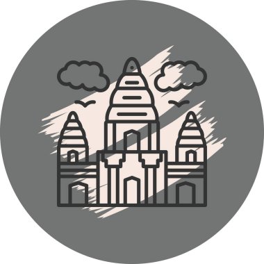 Angkor Wat Stili Düz Kullanıcı Arayüzü Özelliği