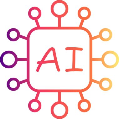 Yapay zeka satırı simgesi, vektör çizim