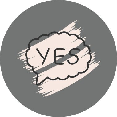 Evet, Modern Dengeli Marka Vektörü Sembolü