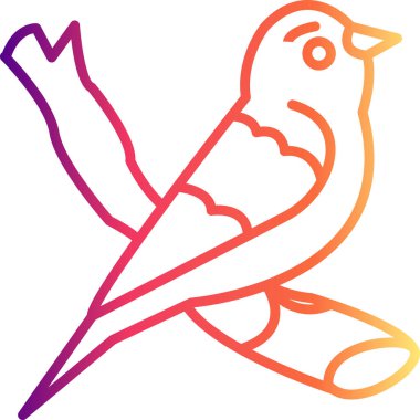 Kırmızı Tanager simge vektör çizimi