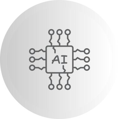 Devre kartlı mikroçip simgesi. Doğrusal ve siluet biçimi.