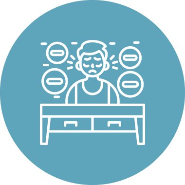 Negatif Düşünen Profesyonel Düz Grafik Sembolü