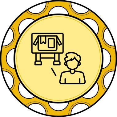 sunum web simgesi vektör illüstrasyonu