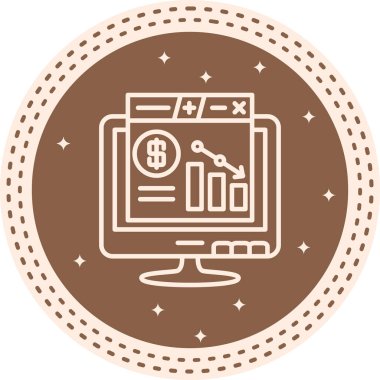 Finans paneli, dolar sembolü, bar grafiği ve ekonomik kaybı gösteren aşağı yönlü eğilim okuyla muhasebe yazılım arayüzünü gösteren bilgisayar monitörü