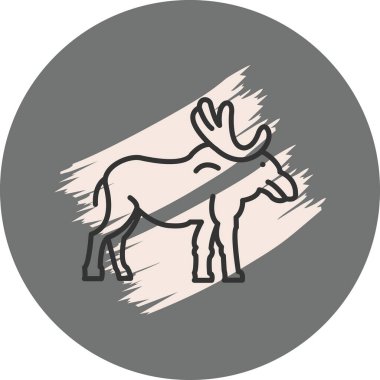 Geyik simgesi vektör çizimi tasarımı