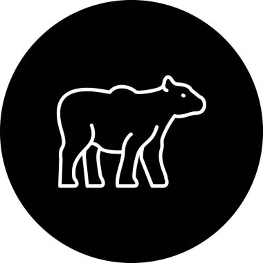 Kutup Ayısı simgesi vektör çizimi tasarımı