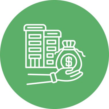 Emlak çizgisi simgesi, vektör illüstrasyonu