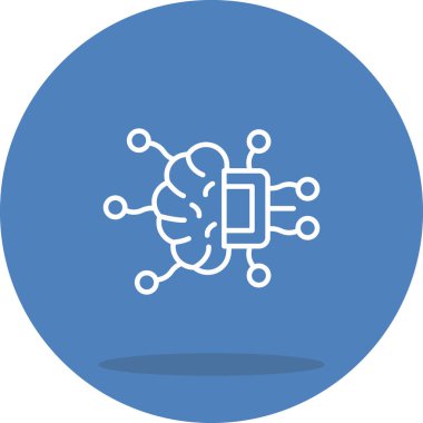 Yapay Zeka Çizgisi Simgesi Basit Görüntü Beyaz Arkaplanda İzole Edildi