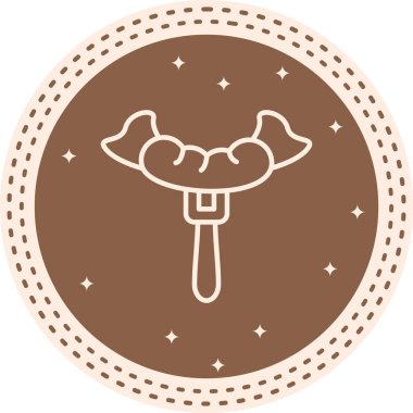 Sosis Hattı Simgesi, Beyaz Arkaplanda Basit Görüntü 