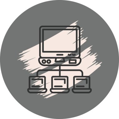 Bilgisayar Ağı Sofistike Özel Vektör Sanatı Nesnesi