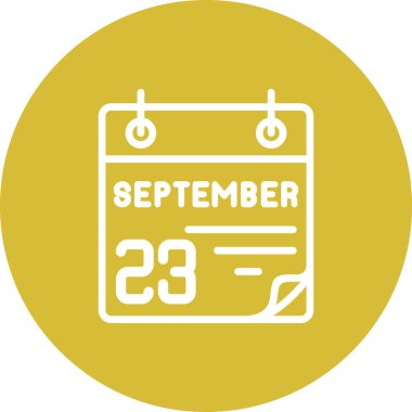 23 Eylül takvim simgesi, vektör illüstrasyonu          