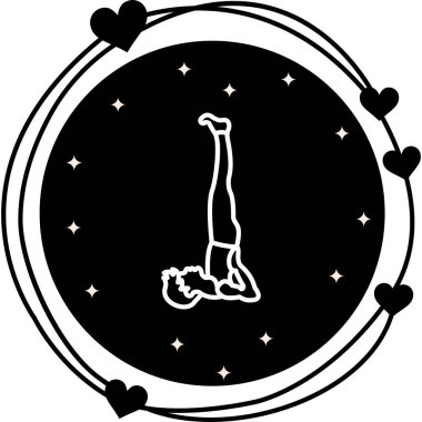Omuz Ayağa kalk Poz Simgesi. yoga gevşeme logosu