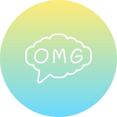 Konuşma balonu çizgisi simgesi, metin basit illüstrasyonlu web etiketi