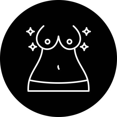 Göğüs simgesi basit düz illüstrasyon