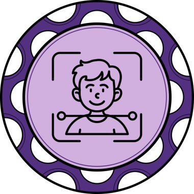 Yüz Tanıma Modern Simgesinin vektör çizimi