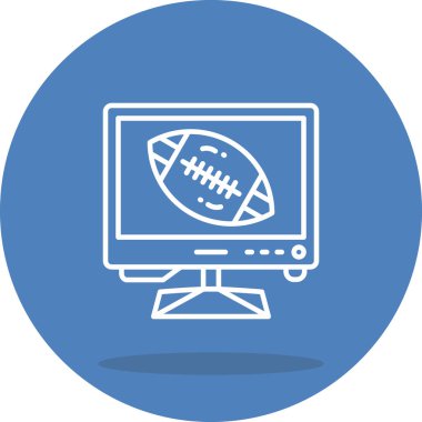 Televizyon simgesi basit düz illüstrasyon