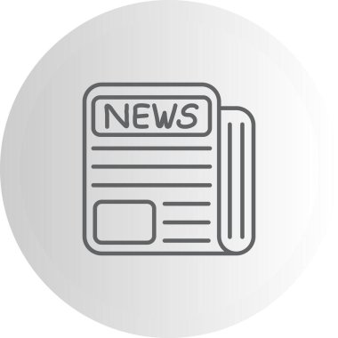 Gazete Simgesi. Haber medyası grafikleri, gazetecilik uygulamaları veya bilgi web sayfaları için uygun başlıklı katlanmış bir gazeteyi gösteriyor.