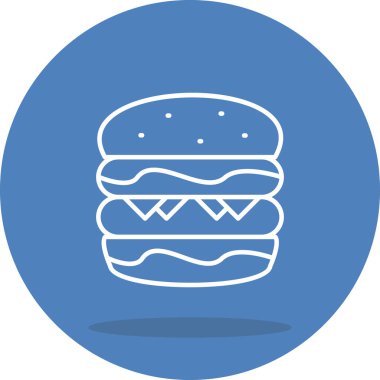 Hamburger Hattı Simgesi, Beyaz Arkaplanda Basit Görüntü 