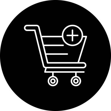 Alışveriş arabası simgesi, vektör çizimi basit tasarım