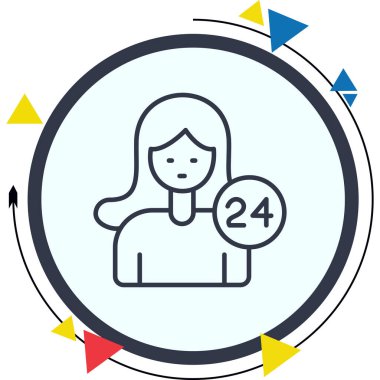 Modern 24 Saat 'in vektör illüstrasyonuName