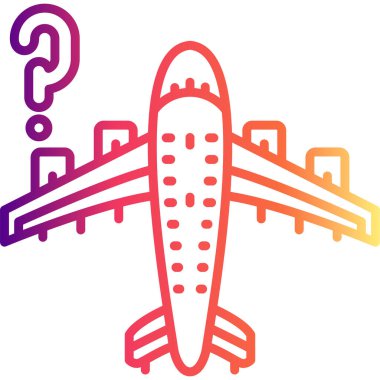 Uçuş iptalleri veya seyahat kısıtlamaları için uygun dairesel çerçevede iptal işareti olan bir uçağın basit bir çizgisi çizimi.