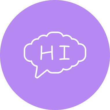 Konuşma balonu çizgisi simgesi, metin basit illüstrasyonlu web etiketi